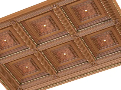 Classic ceiling with lights  3D model