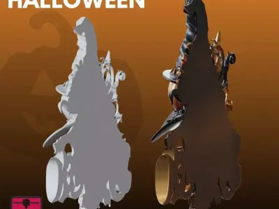 Halloween Medallion STL Decorative 3D Model 3D print model