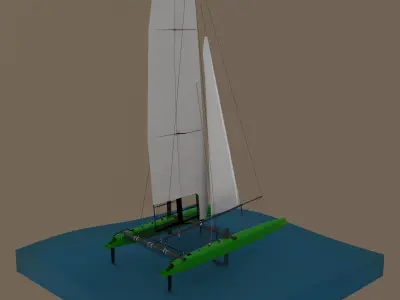 AC45 model 3D model catamaran 3D model
