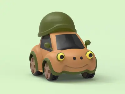 Cartoon Car Turtle-Shaped 3D model