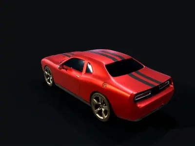 Turbo car Low-poly 3D model