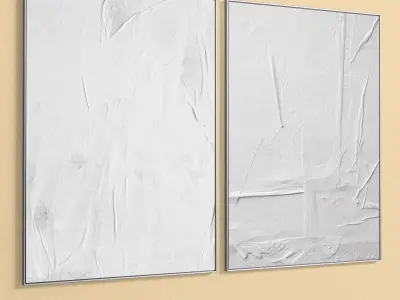 Plaster Two Photo Frame 306 Low-poly 3D model