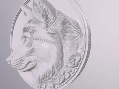 Siberian Husky 2 basrelief for 3D printing 3D print model