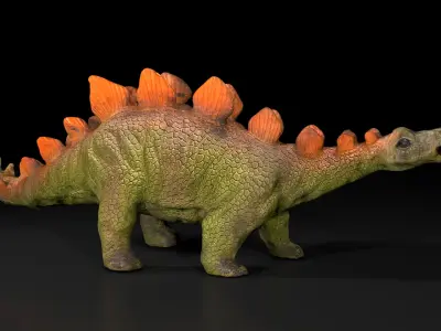 Stegosaurus herbivorous dinosaur Low-poly 3D model