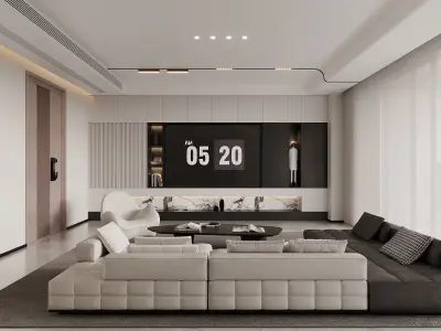 modern living room dining room bedroom interior scenes 26 3D model