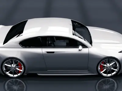 Compact 2 Door Sedan Low-poly 3D model