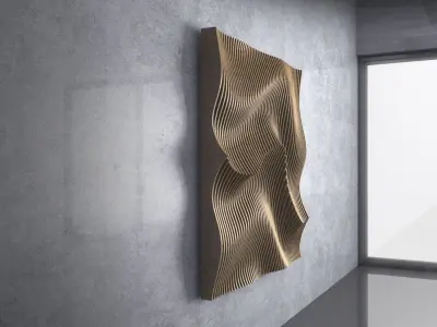Parametric Wavy Wooden Wall Decor - 20 - CNC files for cutting 3D model