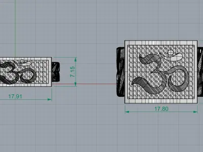 0250 Cuban Om Ring 3D print model