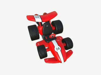 Cartoon Kart A01 Red - Vehicle Racing Design Low-poly 3D model