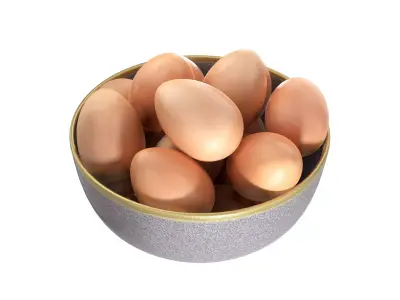 Serving Bowl with Eggs 3D model