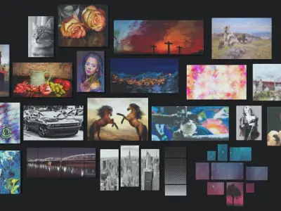 Picture Frames and Wall Decoration 2 Low-poly 3D model