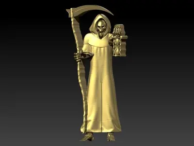 Santa Muerte Holy Death Grim Reaper Necklace Pendant Jewelry 3D print model