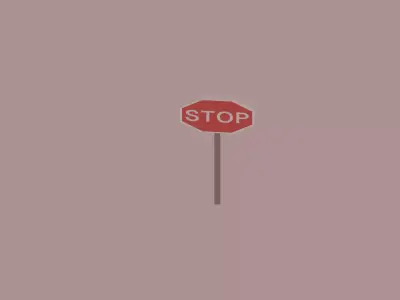 Stop Sign Low-poly 3D model