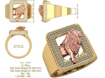 The Lion Ring - Lion King 3D print model