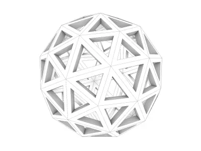 Geodesic Sphere Sacred Geometry Truncated Icosahedron 3D model