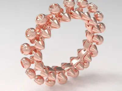 clash diamond ring all sizes support 3D print model