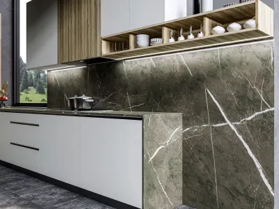 Kitchen fully parametric  Resizable manufacturable  0021 3D model