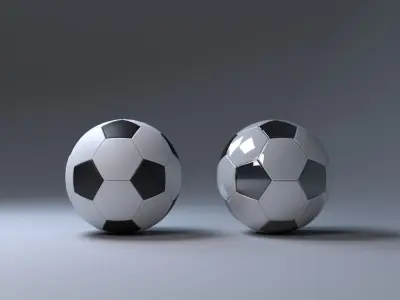 Soccert Balls Low and High Poly 3D model