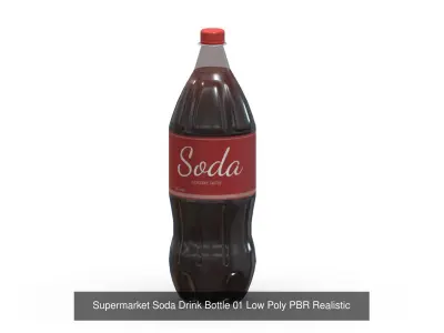  10 Supermarket Soda Drinks Collection Low Poly PBR Realistic
