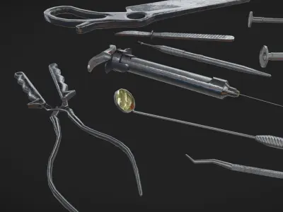 Medical Tools 02 Low-poly 3D model