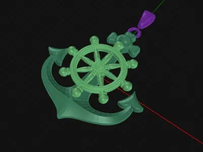 Anchor Gold Pendant 3D print model