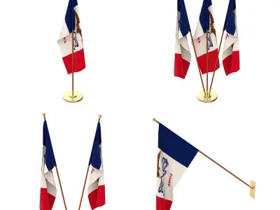 Iowa Flag Pack 3D model