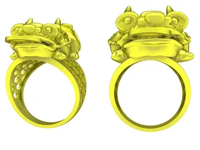 Luxury Pixiu Feng Shui Men Ring 3D Model 5403 3D print model