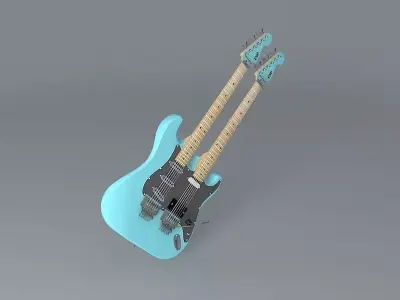 ESP Doubleneck strat guitar Free 3D model
