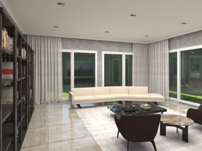 Living Room Modern Interior Design Scene 3d Model Free 3D model