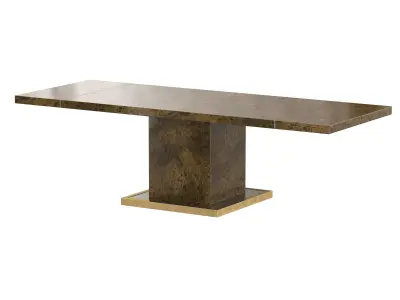 BURL WOOD BRASS TABLE 3D model