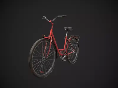 Abandoned Rusty Bicycle - Textured  Low-poly 3D model