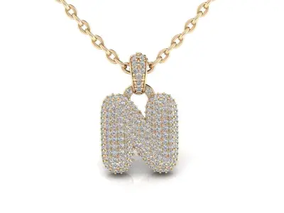  Alphabet Bubble N 3D print model