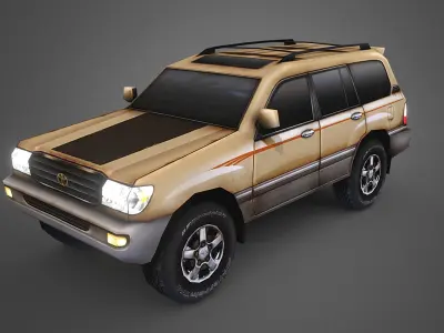 Low Poly 100 Series Landcruiser Low-poly 3D model