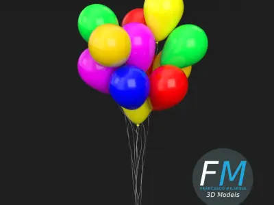 Bunch of balloons 3D model
