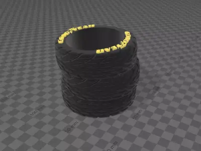 FLOWERPOT CAR TIRE GOOD YEAR 3D print model