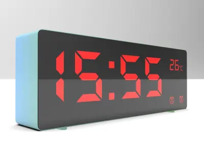 CLOCK BLUEGREEN RED Low-poly 3D model