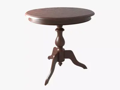Table round wooden 3D model