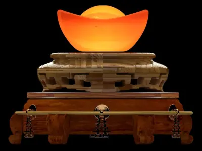 Chinese Gold Ingot  3D model 7