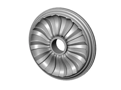 Faceted steps 450mm ceiling medalion rosette relief 3D print model