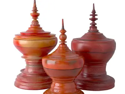 Burmese Temple Offering Bowls 3D model