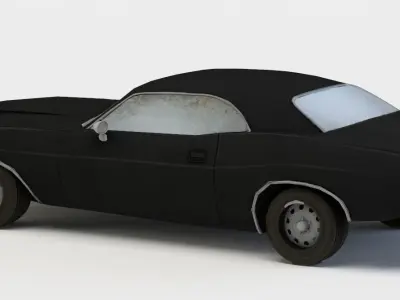 Black car Low-poly 3D model