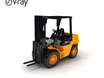 Forklift Truck D Model Pack Low-poly 3D model