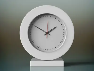 Clock on table Low-poly 3D model
