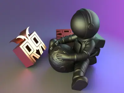 Astronaut Moon Hug Decor 3D print model