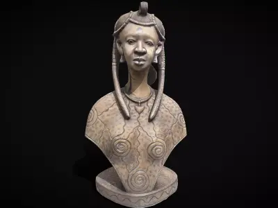 African Woman Low-poly 3D model