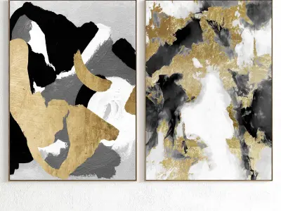 Plaster Two Photo Frame 234 Low-poly 3D model