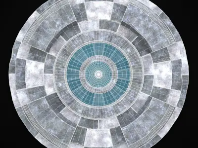 Quad Opening Water Fountain Low-poly 3D model