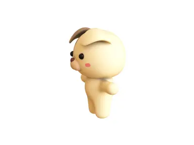 Character005 Chubby Dog Low-poly 3D model