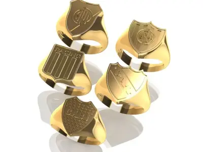 PACK OF 5 SOCCER RINGS 3D print model