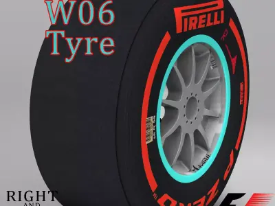 W06 Supersoft front tyre Low-poly 3D model